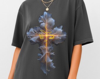 Unisex Comfort Colors Dark Botanical Graphic Tee, Gothic Cherry Blossom Shirt, Rock Clothing, Gothic Fashion, Jesus Christ Church Wear Tee