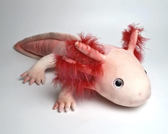 Handmade Axolotl Plush: Realistic Stuffed Animal, Collectible Plush Gift (56cm)