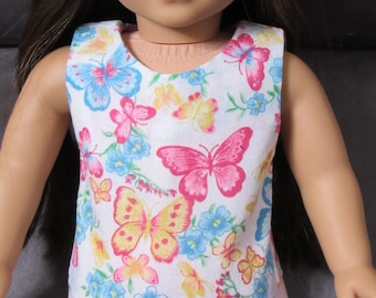 18 Inch Doll Pink and Yellow Butterflies Cotton Sleeveless Top