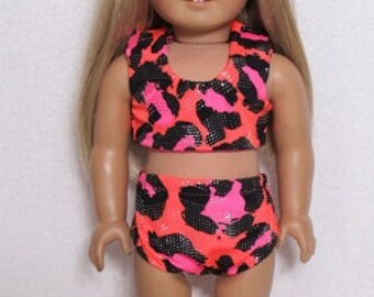 18 Inch Pink Animal Print 2 Piece Swimsuit