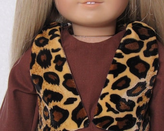 18 Inch Doll Leopard Velvet Spandex Lined Short Vest Handmade Outfit