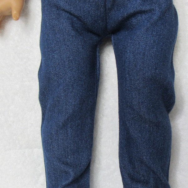 18 Inch Dark Blue Jeans with Elastic Waist made of Denim Handmade