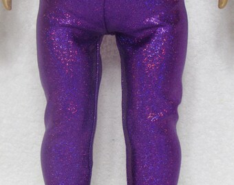 18 Inch Doll Purple Glitter Leggings Made of Spandex with Elastic Waist Handmade