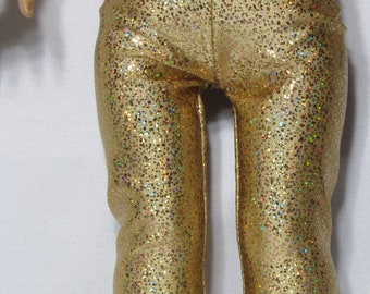 18 Inch Doll Gold Glitter Spandex Leggings