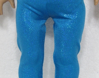 18 Inch Doll Aqua Glitter Leggings Elastic Waist Handmade