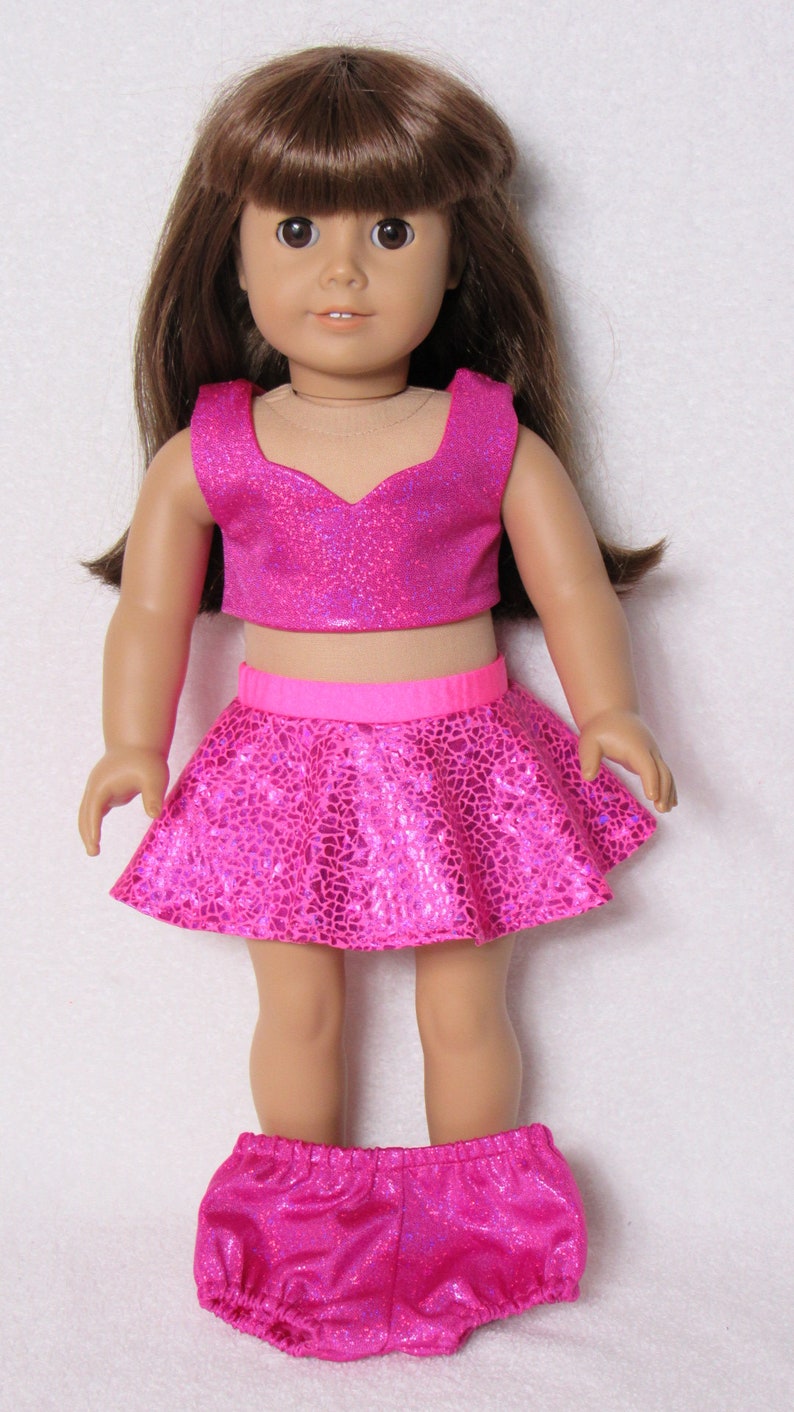 Beautiful Purple /& White Doll Dress with Flower Details for 18 Inch Doll