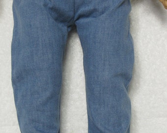 18 Inch Doll Light Blue Jeans with Elastic Waist Lightweight Handmade