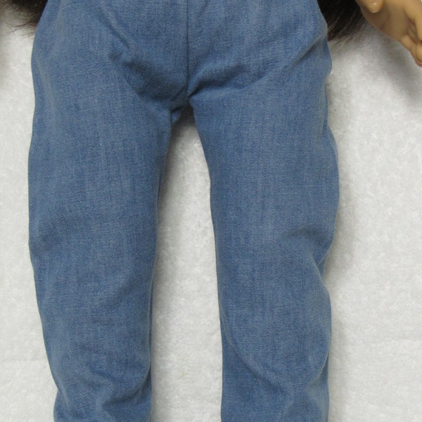 18 Inch Doll Light Blue Jeans with Elastic Waist Lightweight Handmade