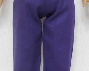 18 Inch Doll Dark Purple Cotton Pants with Elastic Waist Handmade