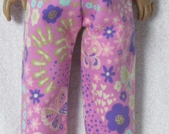 18 Inch Doll Pink Print Sweatshirt Fabric Pants with Elastic Waist Handmade