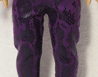 18 Inch Doll Purple Snake Skin Print Pants with Elastic Waist Handmade