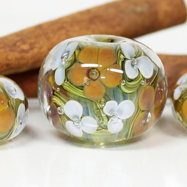 AV-Beads handmade Lampwork Flowerbeads Trio SRA