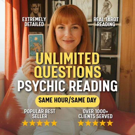 Unlimited Question Psychic Reading - Fast Psychic Reading, Honest Tarot Reading, Astrology Insight, Telepathy Reading, Psychic Advice, 1 HR
