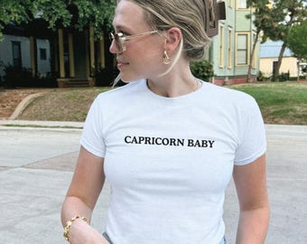 T-shirt astrologie bébé Capricorne, chemise signe du zodiaque Capricorne, t-shirt graphique horoscope, cadeau de saison Capricorne, chemise astrologie pour femme