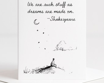 Personalisierte Shakespeare-Zitat-Karte - Literarisches Geschenk, Tintenillustration