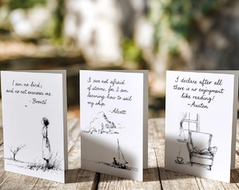 Personalized Author Greeting Cards, A6 Stationery, Book Lover Gift