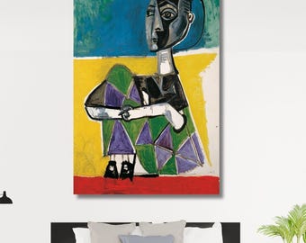 PICASSO 油絵アート Pablo Picasso Jacqueline Sentada 1954 Oil Painting Picasso Woman