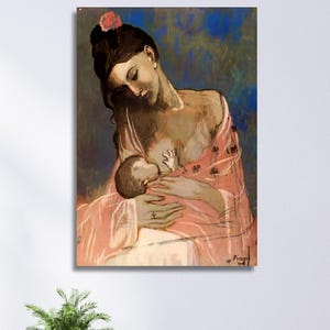 Pablo Picasso Mutter und Kind Lithographie Giclee Lambert Studios Inc. Druck auf Leinwand,Heart Wall art,headboard canvas, Father's day gift
