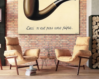 CANVAS WALL DESIGN Ceci N’est Pas Une Pipe Rene Magritte the treachery of images 1929 Canvas Ceci N’est Pas Une Pipe Father's day gift