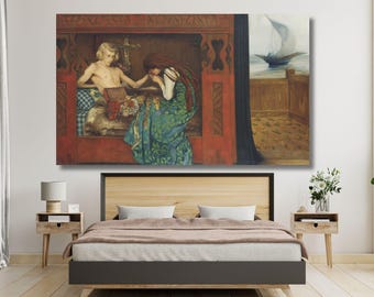 Agnes Slott-møller the Dying Betrothed 1906 Canvas Wall Art Slott