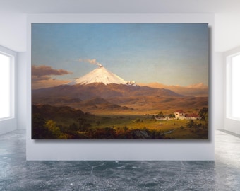View of Cotopaxi (1862) by Frederic Edwin Church Canvas Wall Art Cotopaxi Art Print Cotopaxi Canvas Art,Abstract Painting Mother's day gift