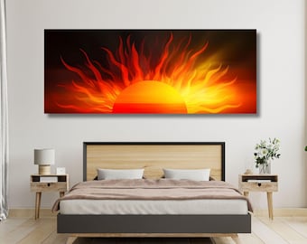 MuchoWow© Impression Sur Toile Decoration Murale Peinture 70x50 Cm Tableaux Decoratifs Muraux Déco Chambre Tableau Salon Plage - Coucher De Soleil