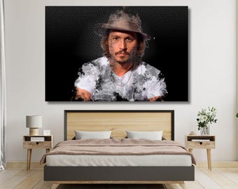 Johnny Depp Poster,Celebrities Vintage Poster,Canvas Poster,Johnny Depp Wall Decor,Wall Art Office Decor Wall Art Father's day gift