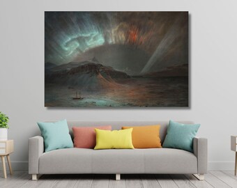 Frederic  Edwin Church Aurora Borealis Edwin Church Canvas Wall Art Cotopaxi Print Cotopaxi Canvas Art Abstract Painting Mother's day gift