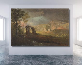 Edwin Church Campagna Fantasy, by Frederic Canvas Wall Art Cotopaxi Print Cotopaxi Design Canvas Art Abstract Painting Mother's day gift