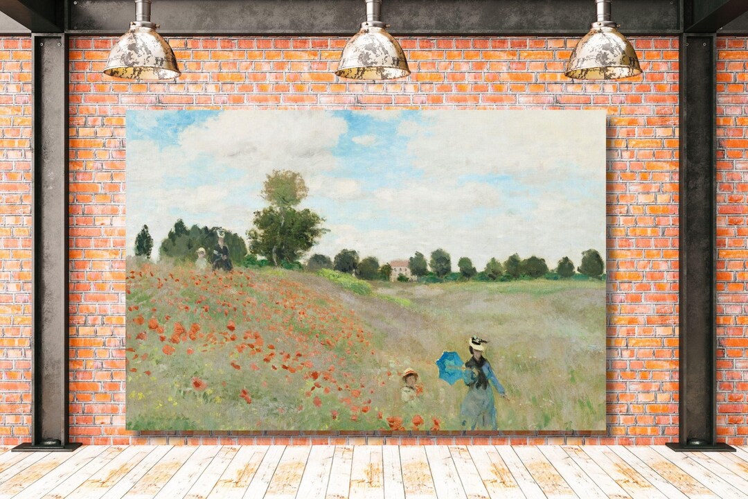 Claude Monet's the Poppy Field Near Argenteuil (1873) Canvas Wall Art ...
