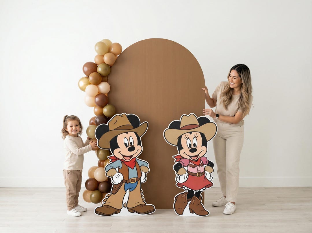 First Rodeo Mickey Mouse Cutouts Cowboy Cowgirl Birthday Party, Wild ...