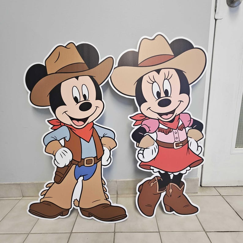 First Rodeo Mickey Mouse Cutouts Cowboy Cowgirl Birthday Party, Wild ...