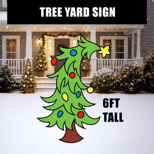 Grinch Tree Yard-bord Christmas Cutout Decorations, Standee, Ville decor, gazonbord, Who