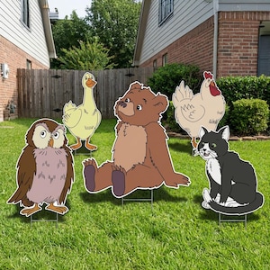 Cute Bear Cutouts Birthday Party, yard sign, lawn sign, backdrop centerpiece