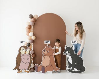 Lindos recortes de osos para fiesta de cumpleaños, letrero de jardín, letrero de césped, centro de mesa de fondo