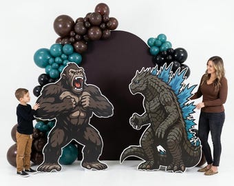 Figuras de cartón recortadas de gorila y lagarto, accesorios decorativos para fiestas de cumpleaños y fotos, de Coroplast.