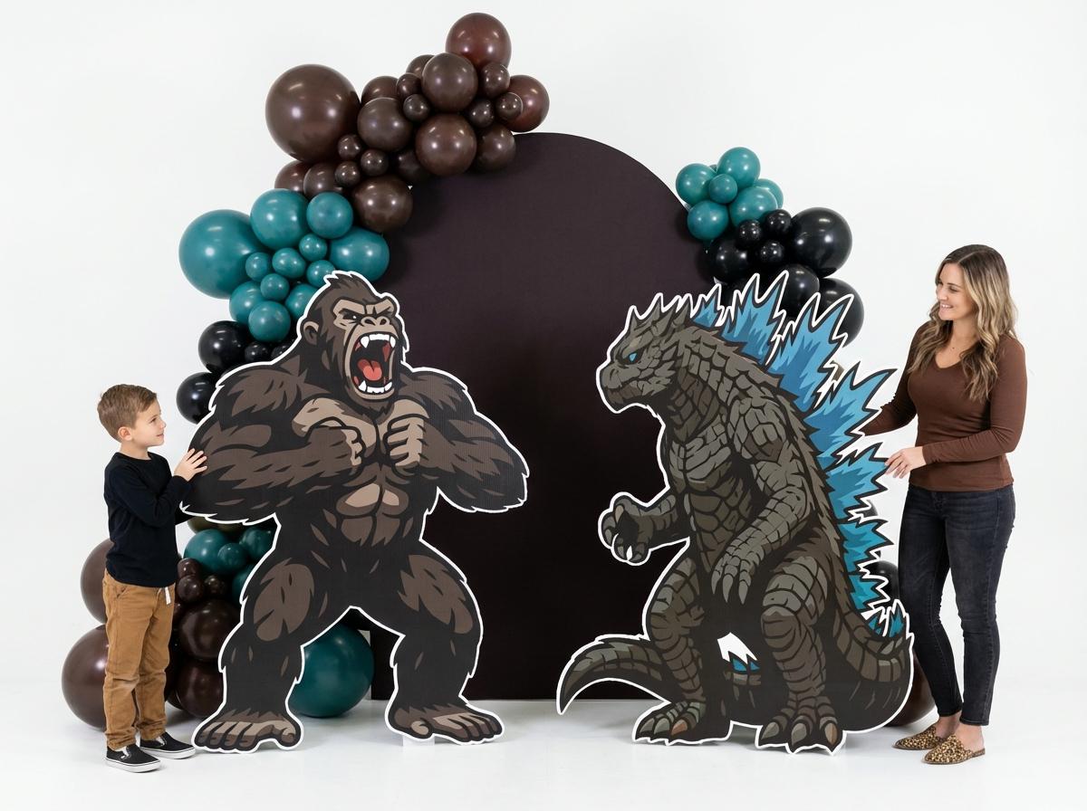 Godzilla - Set di 30 palloncini per feste di compleanno per bambini, Godzilla vs Kong, per feste di compleanno