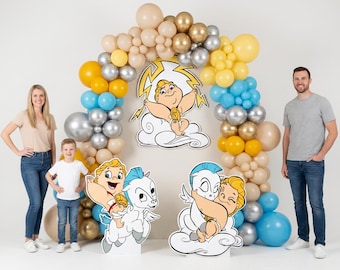 Accesorios de decoración de pie recortables de Bebé Hércules para fiesta de cumpleaños, utilería fotográfica de coroplast