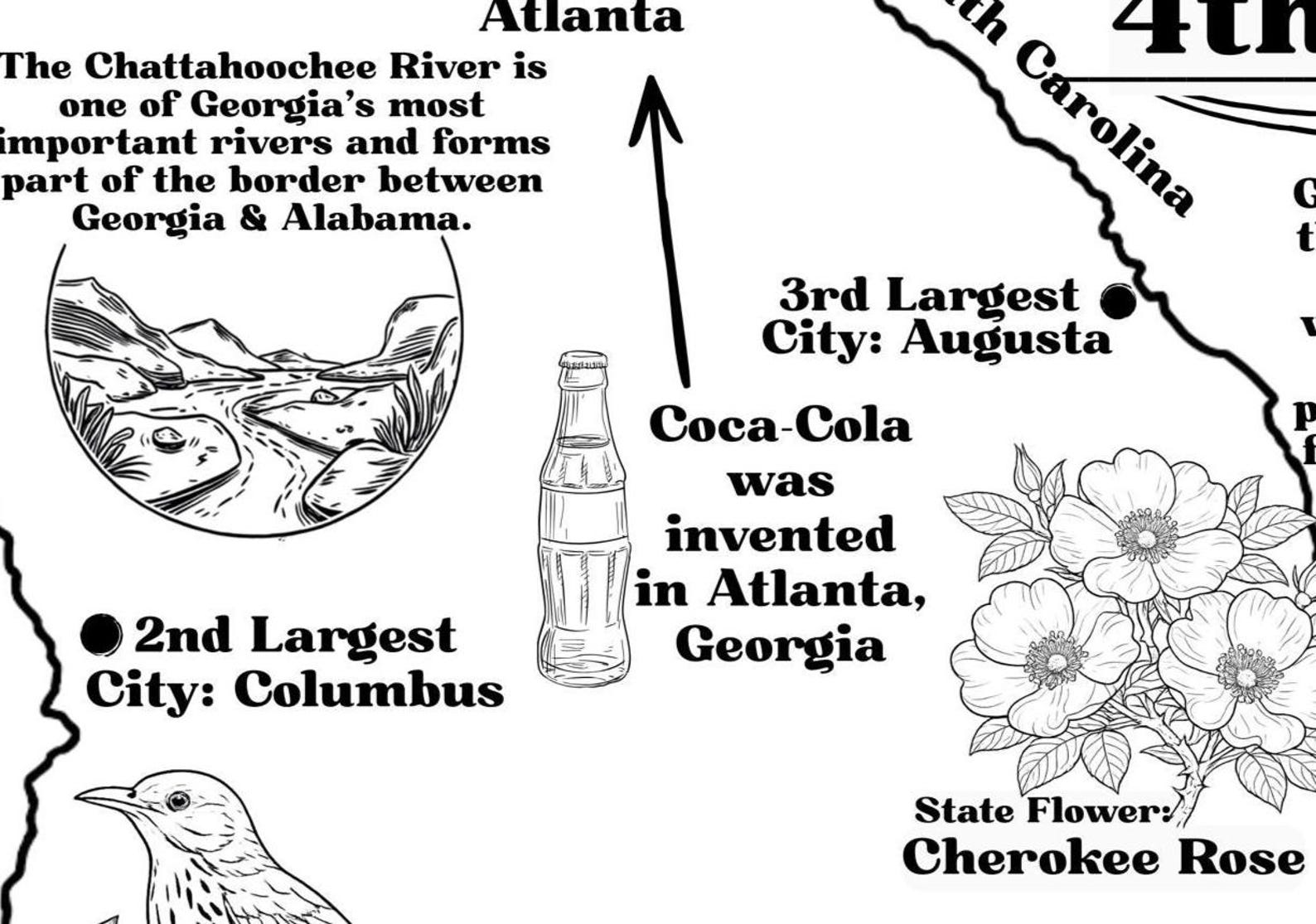 State Fast Georgia State Fast Facts Downloadable Printable Worksheet - Etsy
