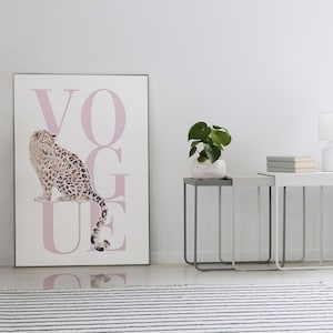 Vogue Cheetah Trendy Art Print: Aesthetic Room Decor (Digital Download)