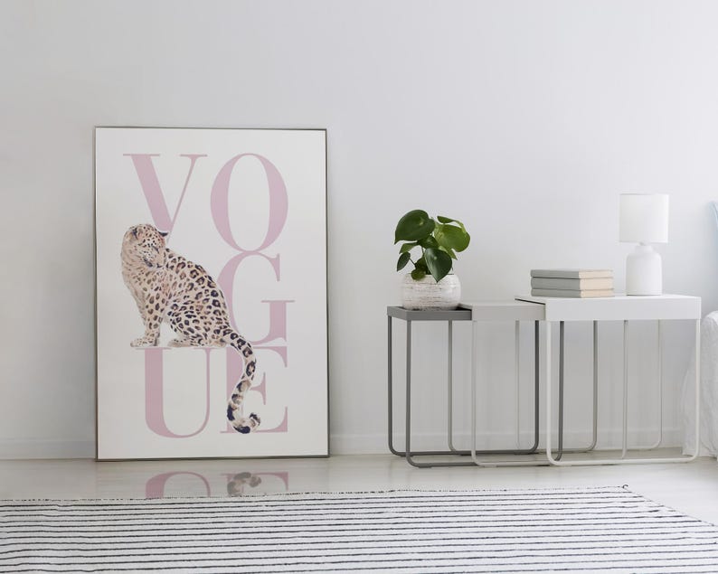 Vogue Cheetah Trendy Art Print: Aesthetic Room Decor (Digital Download)