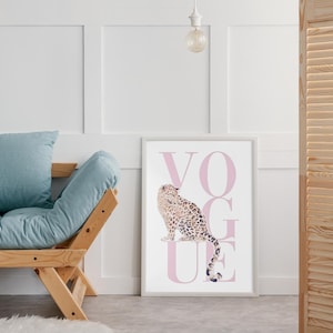 Vogue Cheetah Trendy Art Print: Aesthetic Room Decor (Digital Download)