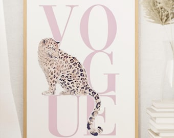 Cheetah Vogue Art Print: Fashion Room Decor (Digital Download)