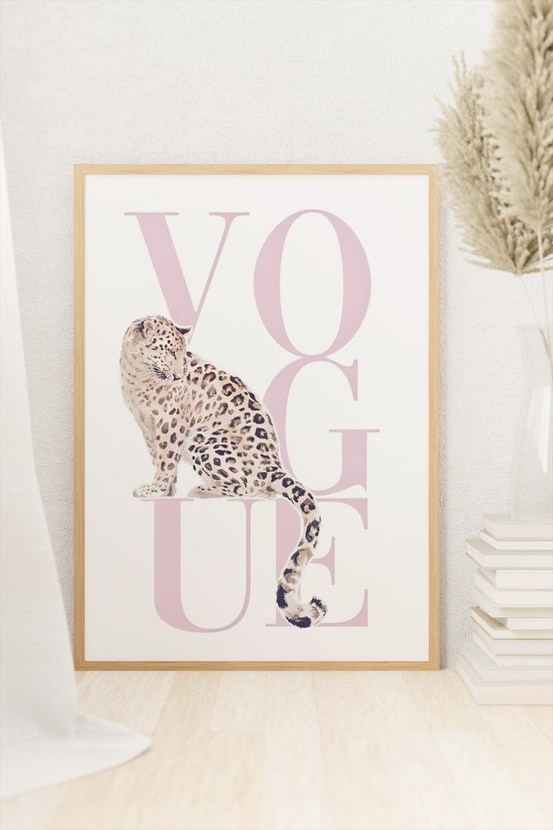 Vogue Cheetah Trendy Art Print: Aesthetic Room Decor (Digital Download)