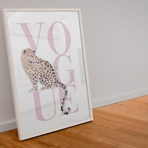 Vogue Cheetah Trendy Art Print: Aesthetic Room Decor (Digital Download)