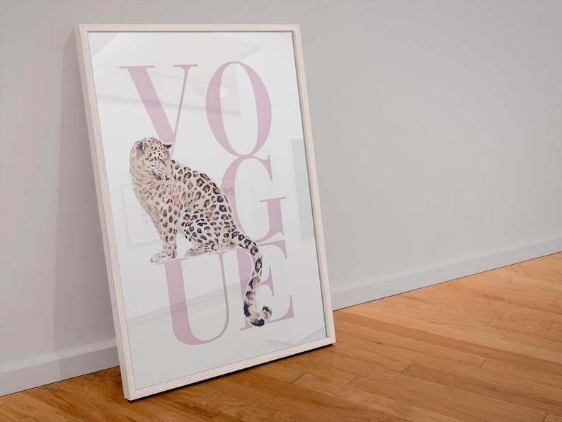 Vogue Cheetah Trendy Art Print: Aesthetic Room Decor (Digital Download)