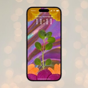 Phone Wallpaper I Radiant Blooms I Colorful Flowers Iridescent I Digital Collage iPhone Lock Screen Background I Instant Download