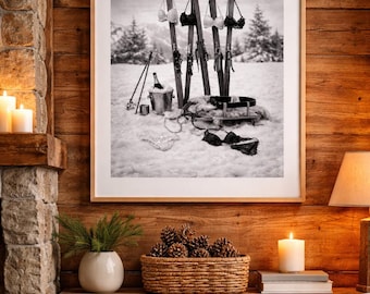 Impression d'affiche de ski vintage