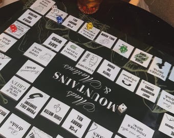 Jeu d'enterrement de vie de jeune fille éditable | Montagnes et Martinis du jeu de société | Toile