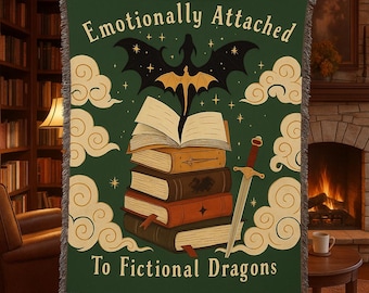 Fourth Wing Dragon Woven Blanket: Bookish Fantasy Reader Throw Gift